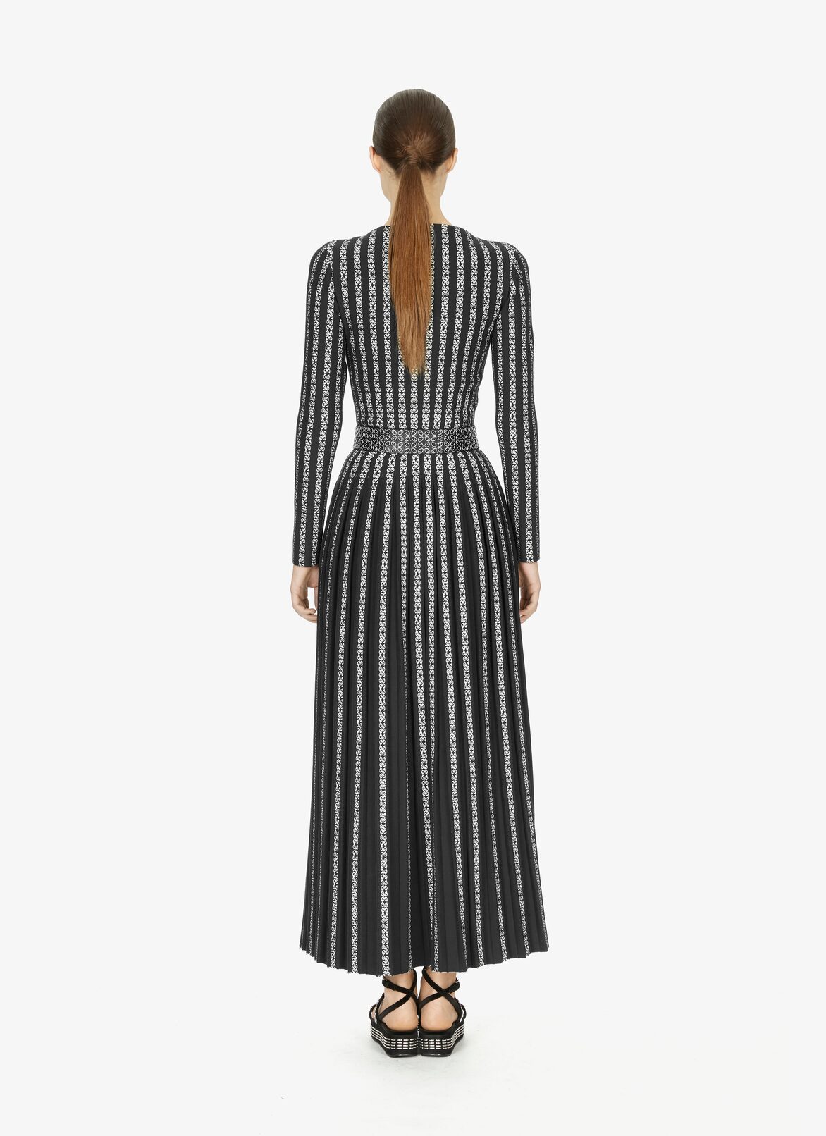 Blend Straight-Neck Bodysuit
 ALAÏA GREEN/WHITE BLEND STRAIGHT-NECK BODYSUIT